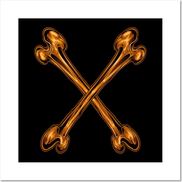 gold cross bone Wall Art by TOSSS LAB ILLUSTRATION